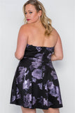 Fit & Flare Floral Mini Dress in black