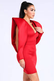 Kourtney super shoulders dress in red