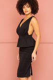 JOLEY Shimmer Peplum black Midi Dress