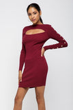Turtleneck Burgundy Mini Dress