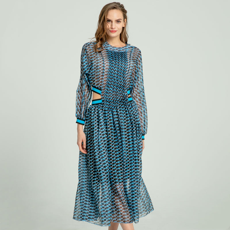 SAPPHIRE hollow out mesh dress