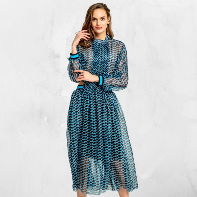 SAPPHIRE hollow out mesh dress