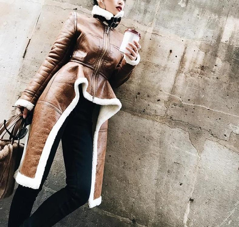 Asymmetric winter coat