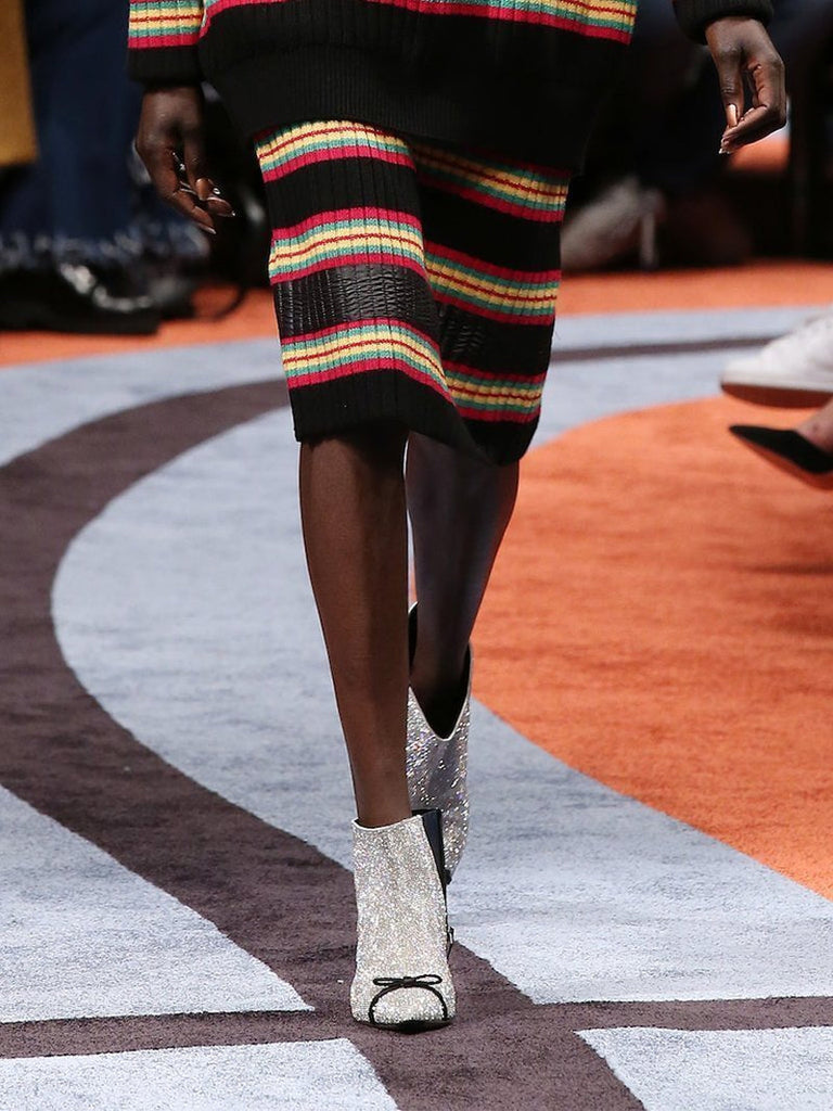 Cinderella embellished ankle boots in silver