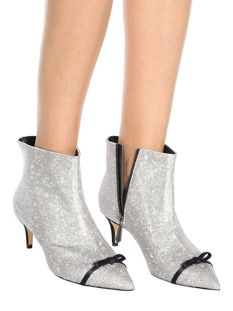 Cinderella embellished ankle boots in silver
