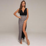 ADELAIDE Deep-V Evening Gown