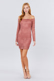 AMIRA Gorgeous Lace Mini Dress in Pink