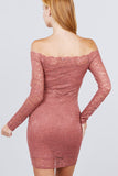AMIRA Gorgeous Lace Mini Dress in Pink