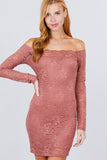 AMIRA Gorgeous Lace Mini Dress in Pink