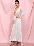 BELLA Plunge Neck Maxi Dress