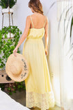 Buttoned down strapped summer maxi dress