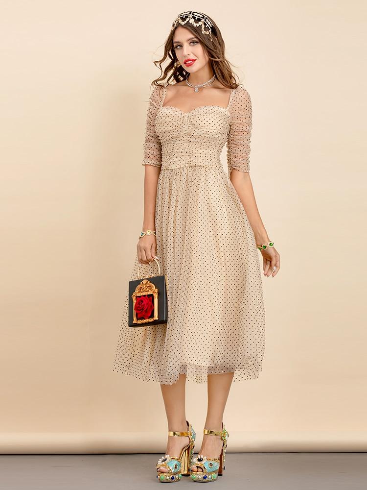 CAITLIN Mesh Midi Dress