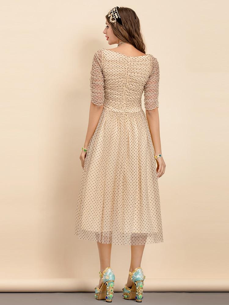 CAITLIN Mesh Midi Dress