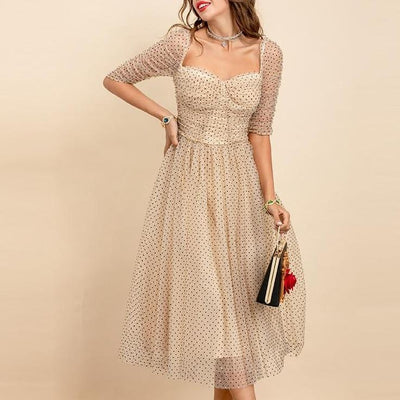 CAITLIN Mesh Midi Dress