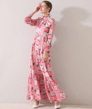 CARRIE Blossom Ruffle Neck Maxi Dress