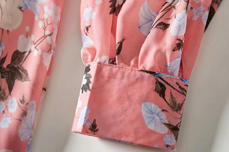 CARRIE Blossom Ruffle Neck Maxi Dress