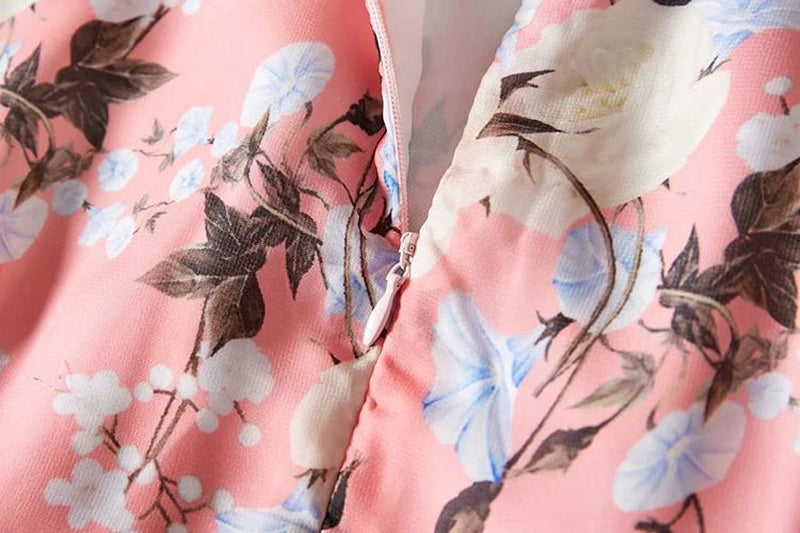 CARRIE Blossom Ruffle Neck Maxi Dress