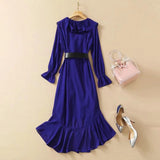 CHANTEL Ruffled Asymmetric Dress in colors