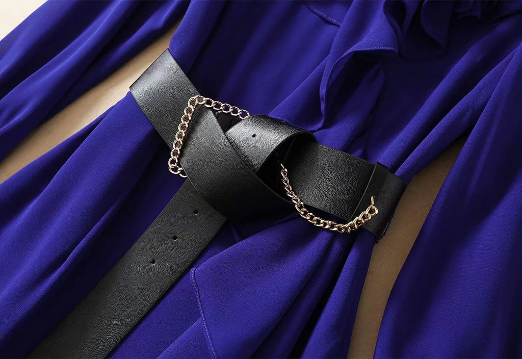 CHANTEL Ruffled Asymmetric Dress in colors