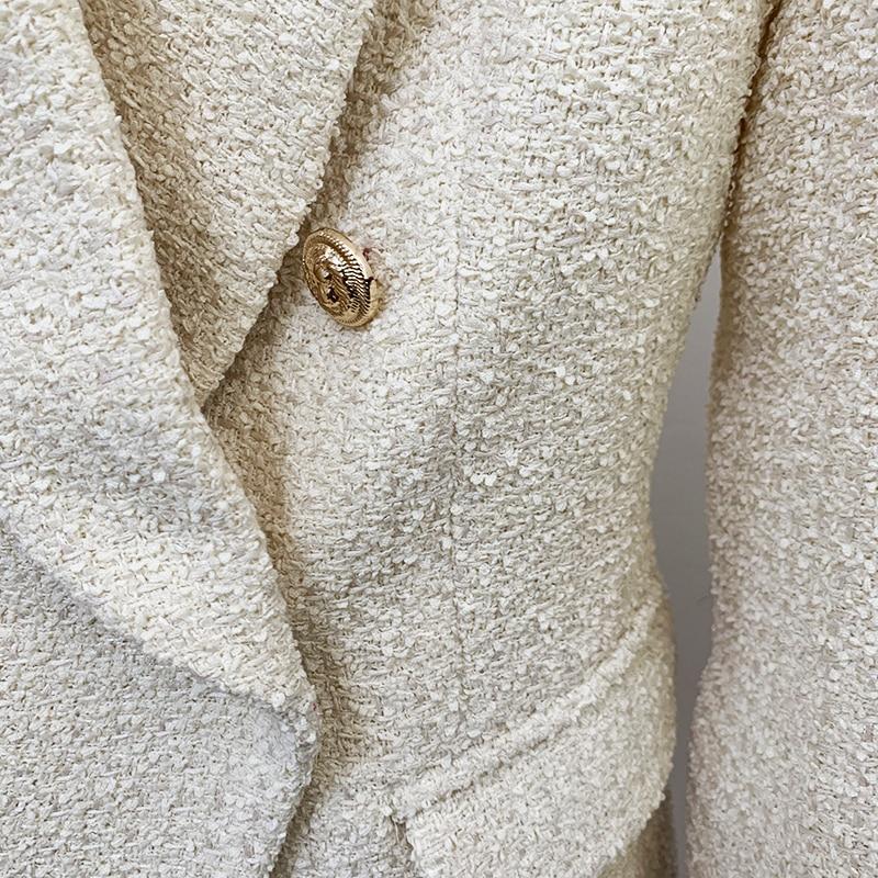 Classy Double Breasted Tweed Blazer