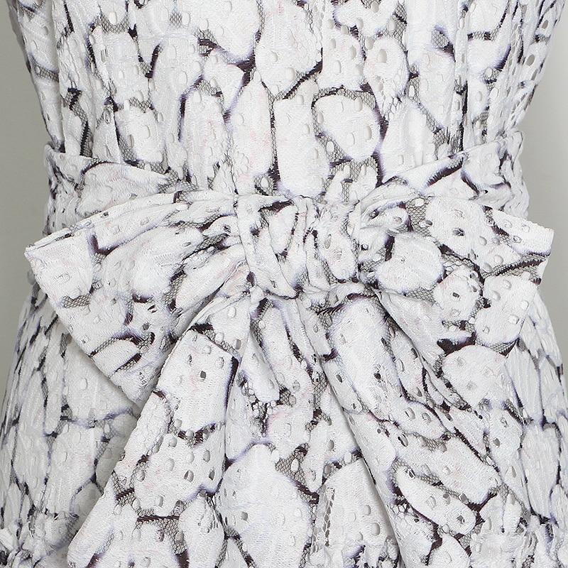 GALEN Prited Mini Lace Dress