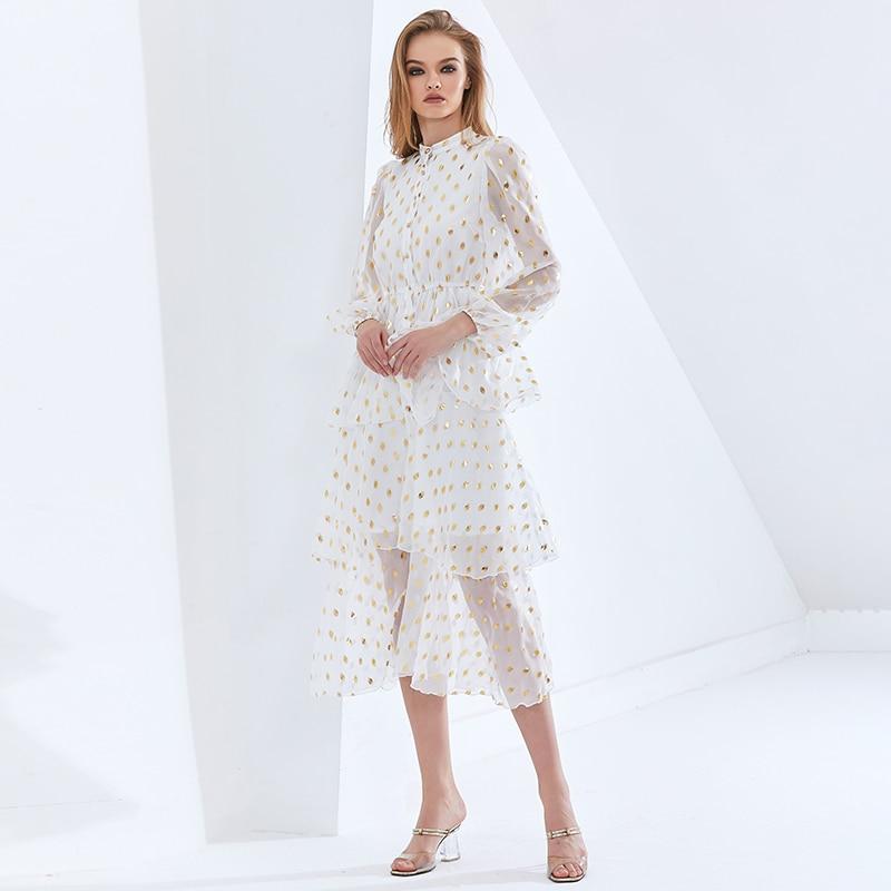 ISHA Gold Dots Mesh Mini Dress