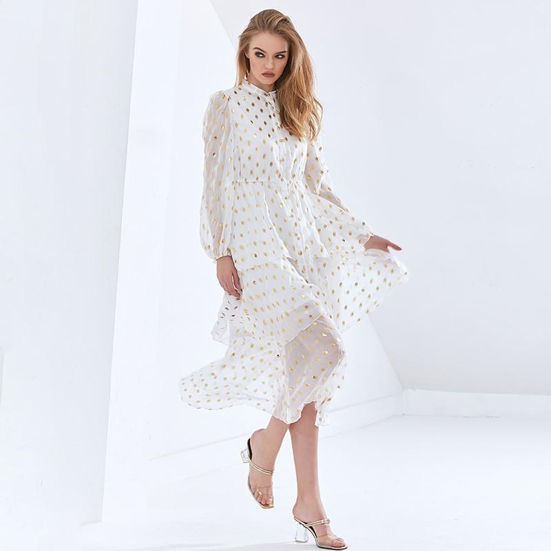 ISHA Gold Dots Mesh Mini Dress