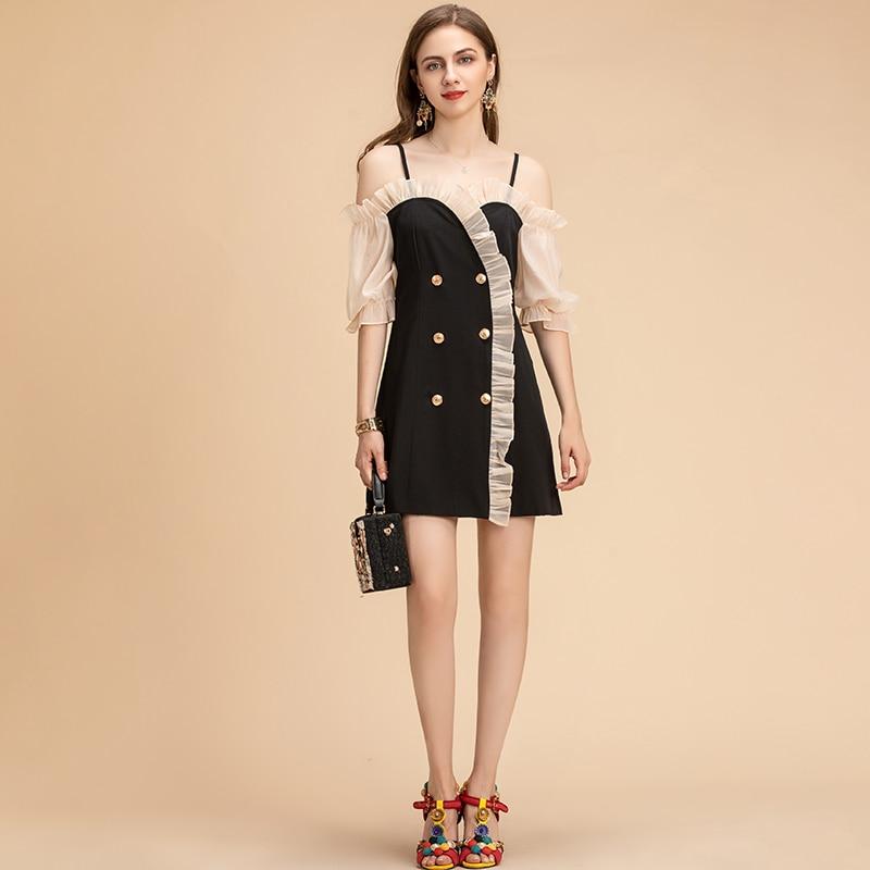 KRIZZETTE Ruffled Trim Mini Dress