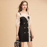 KRIZZETTE Ruffled Trim Mini Dress