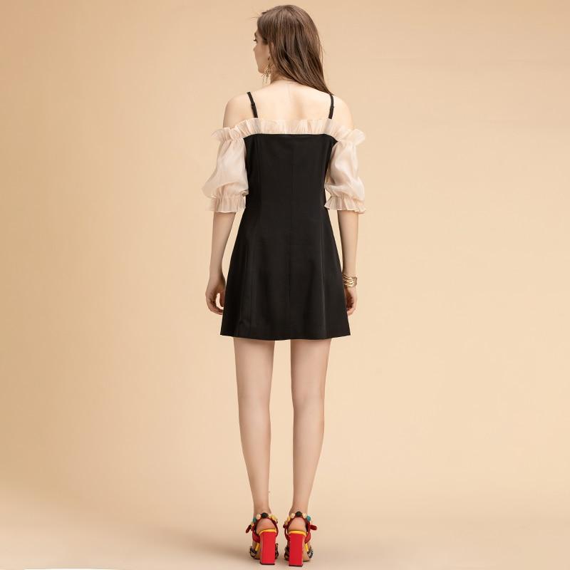 KRIZZETTE Ruffled Trim Mini Dress