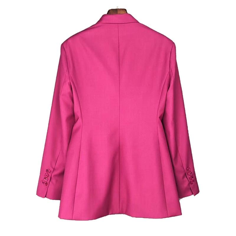 Primetime Looks-Lapel collar blazer in fuchsia