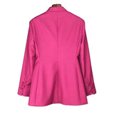 Primetime Looks-Lapel collar blazer in fuchsia