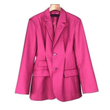Primetime Looks-Lapel collar blazer in fuchsia
