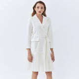 LAUREN Pleated Midi Dress