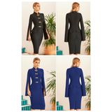 LISA Cloak Sleeve Midi Dress in colors