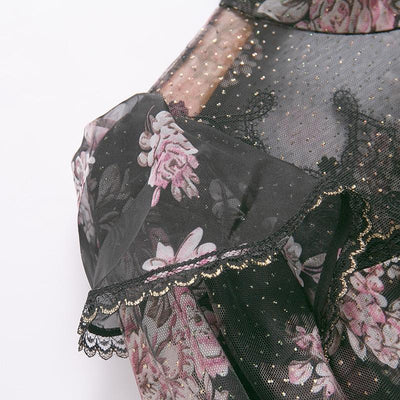 LOTTY turtleneck floral mini dress