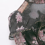 LOTTY turtleneck floral mini dress