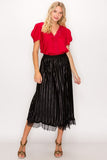 Luxe Pleated Midi Skirt in Black