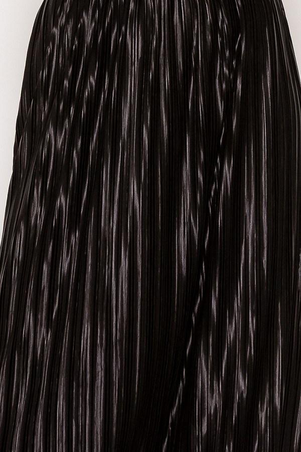 Luxe Pleated Midi Skirt in Black