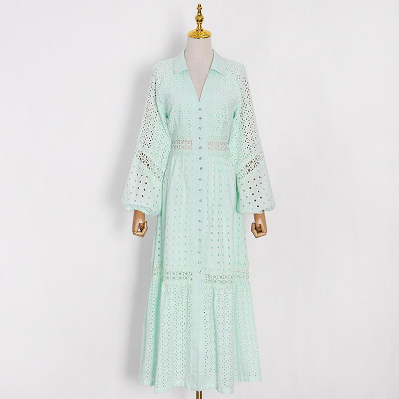 MARLENE Eyelet Lace Midi Dress in colors