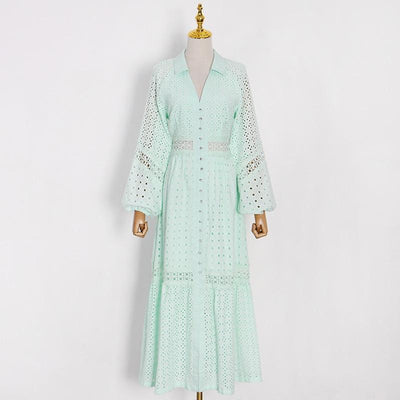 MARLENE Eyelet Lace Midi Dress in colors