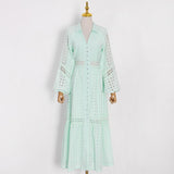 MARLENE Eyelet Lace Midi Dress in colors