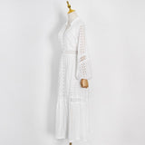 MARLENE Eyelet Lace Midi Dress in colors