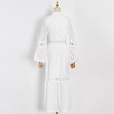 MARLENE Eyelet Lace Midi Dress in colors