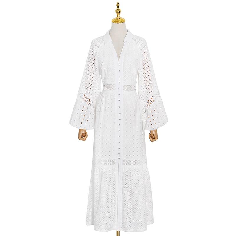 MARLENE Eyelet Lace Midi Dress in colors