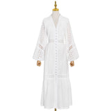 MARLENE Eyelet Lace Midi Dress in colors