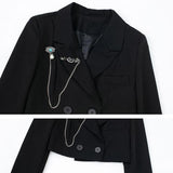 Notched Lapel Cropped Blazer
