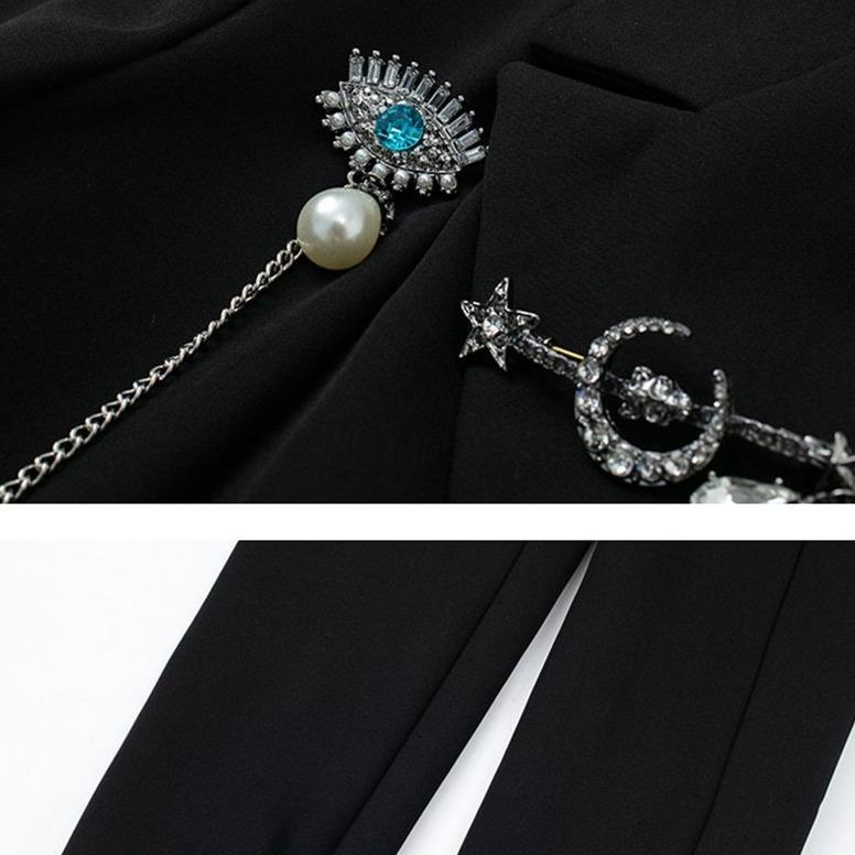 Notched Lapel Cropped Blazer