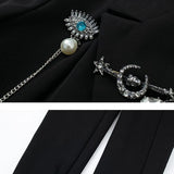 Notched Lapel Cropped Blazer