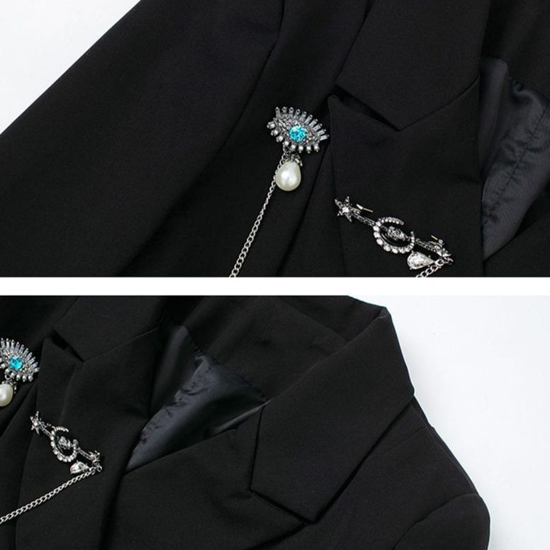 Notched Lapel Cropped Blazer